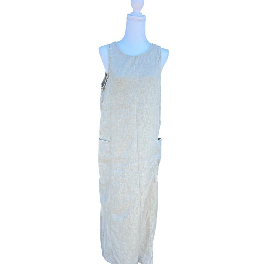 Outfit JPR Vintage 90's Linen Blend Minimalist Boho Maxi Dress Beige Size Small